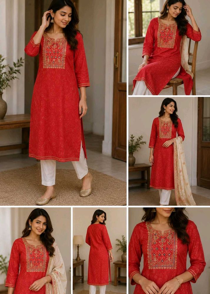 Red beautiful kurti for women