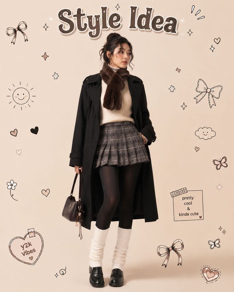 Urban Plaid Pleat Skirt - Y2K Vibes