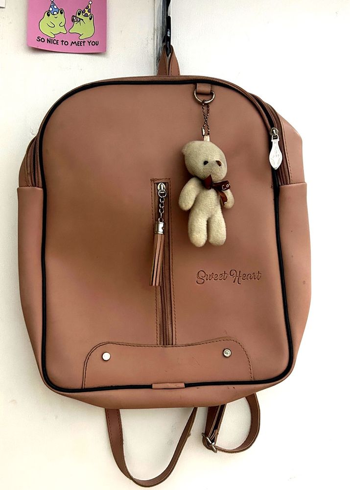 College Going Backpack 🎒 | Baby Pink