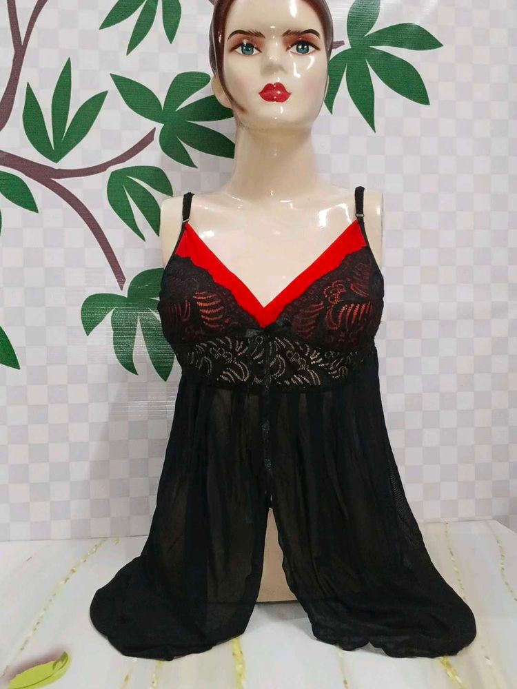 (600)Lace &amp; Mesh Lingerie Set