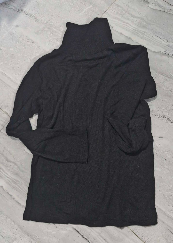 Black Turtleneck Top