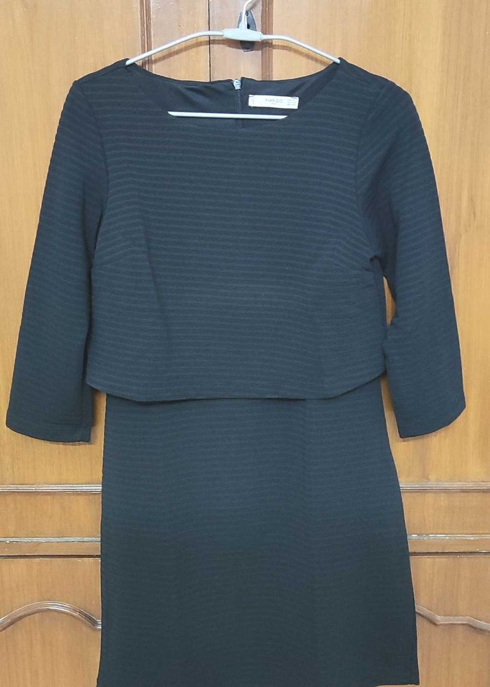 Mango black classic Midi dress