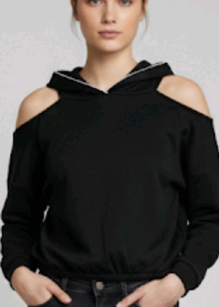 Trendy Cold Shoulder Hoodie