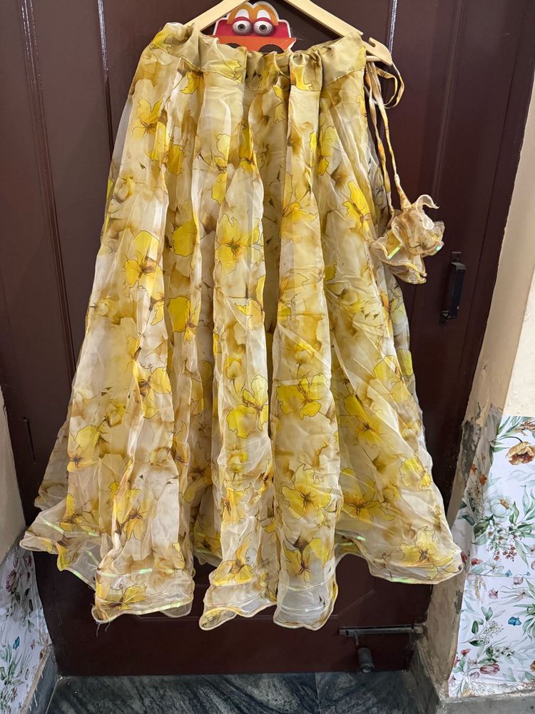 Yellow Organza Festive Lehanga