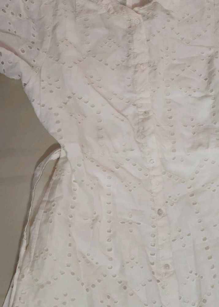 White Broderie Anglaise Shirt