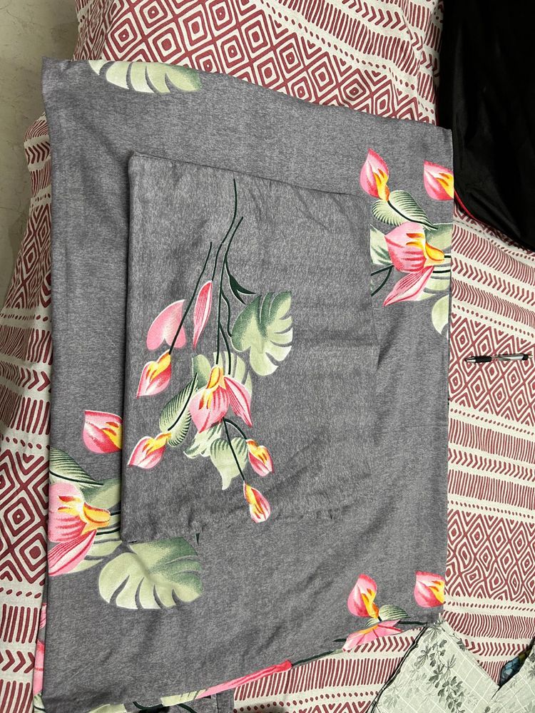 Floral Grey Bedsheet Set