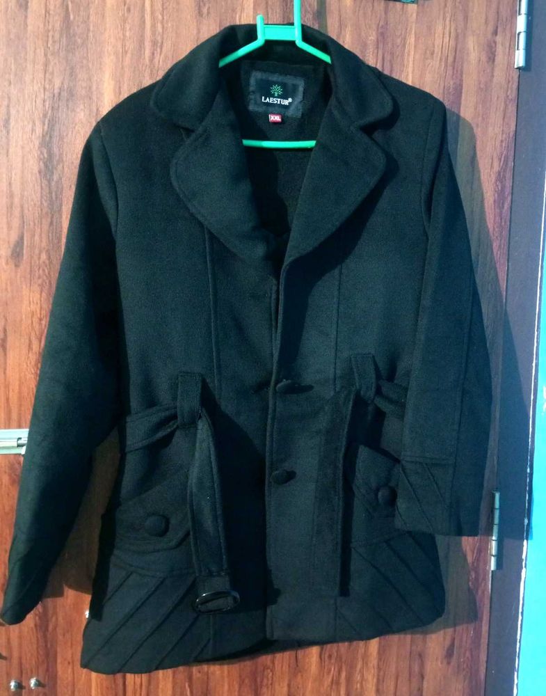 Elegant Black Overcoat For Women