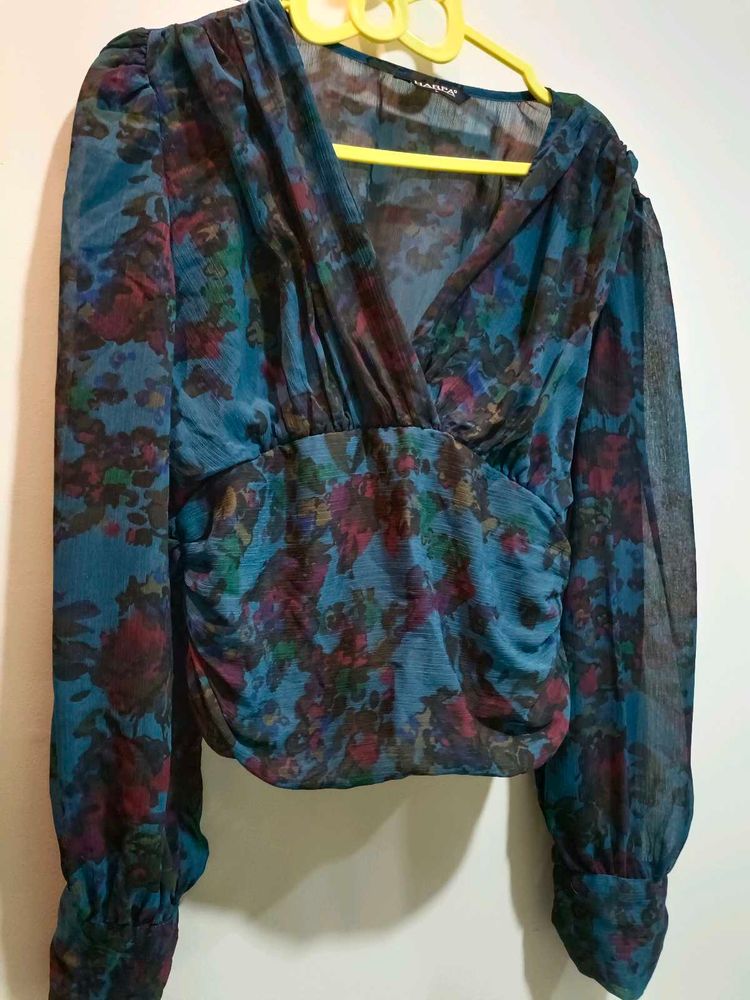Floral Sheer Long Sleeve Top