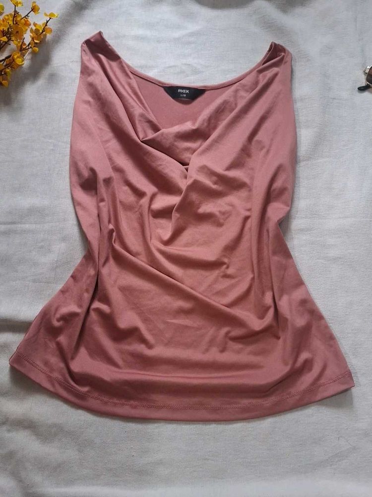 Chic Dusty Rose Drape Top