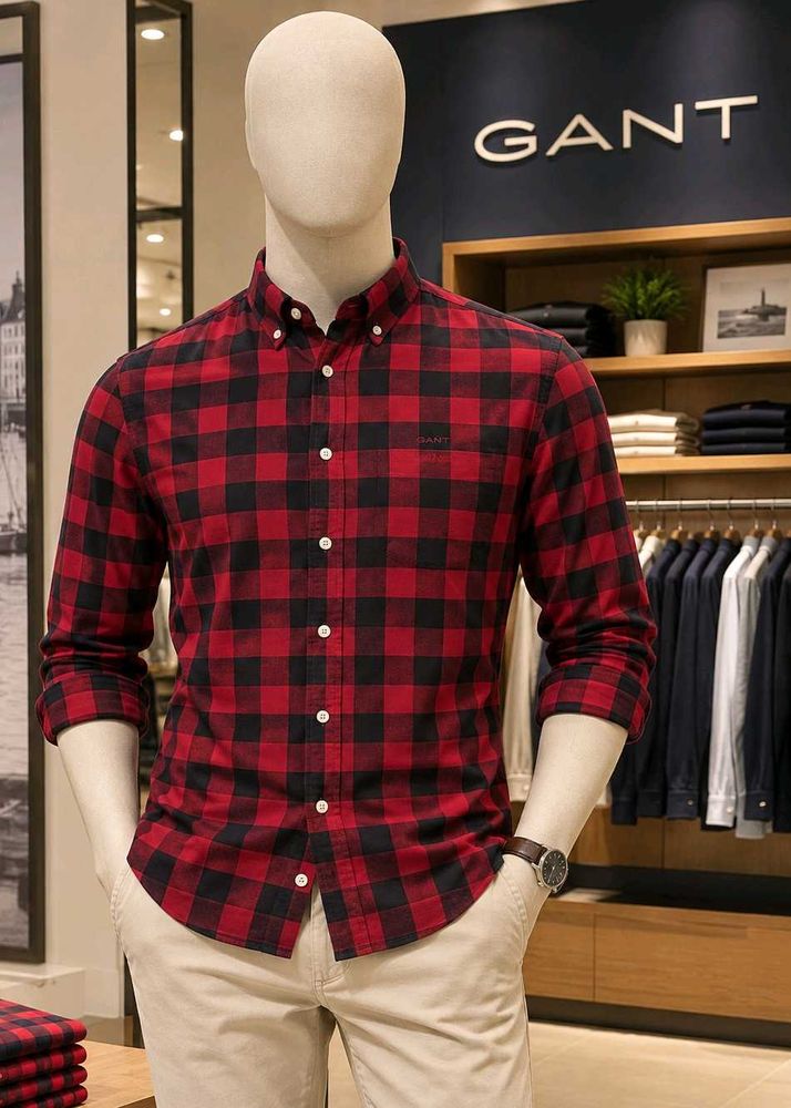 GANT Men's Red Plaid Button-Down Shirt