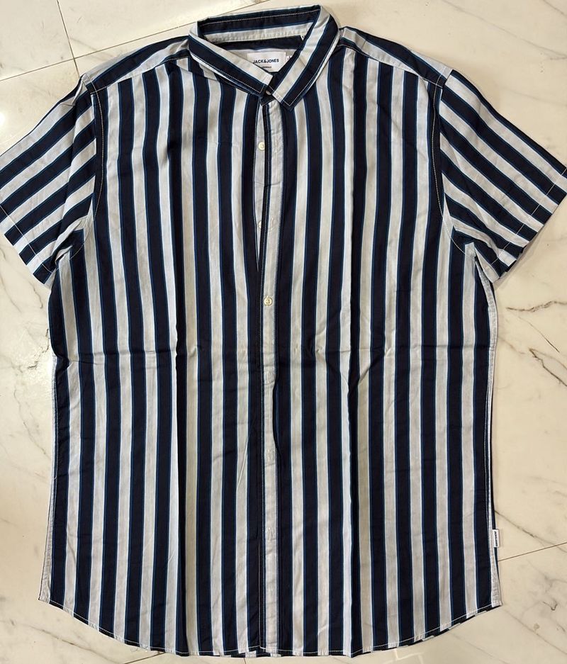 jack &amp; jones Men's Striped Short Sleeve Shirt