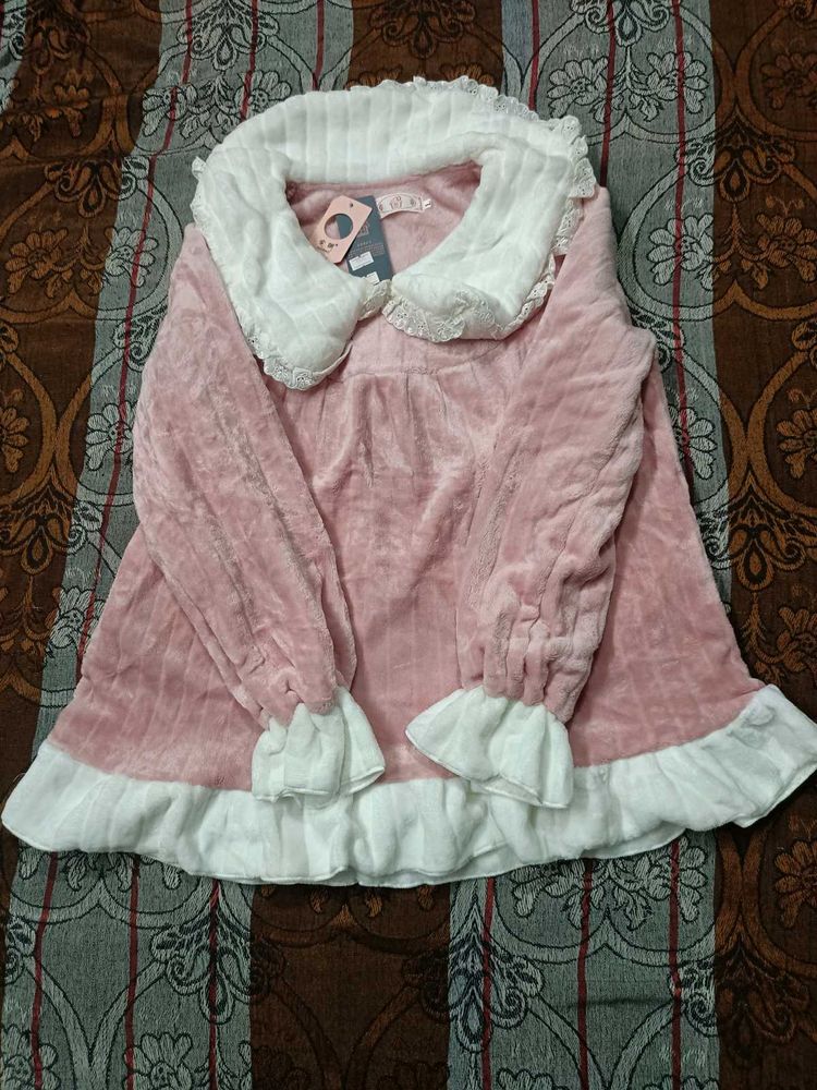 Cozy Pink Fluffy Nightdress