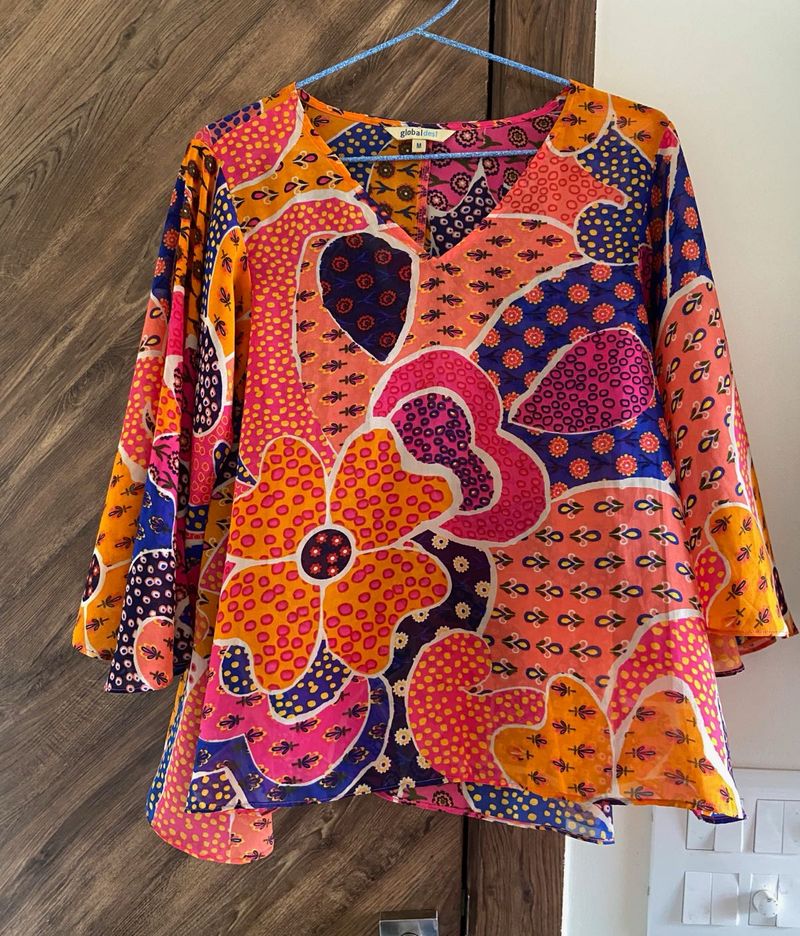 Floral Print Flary Top
