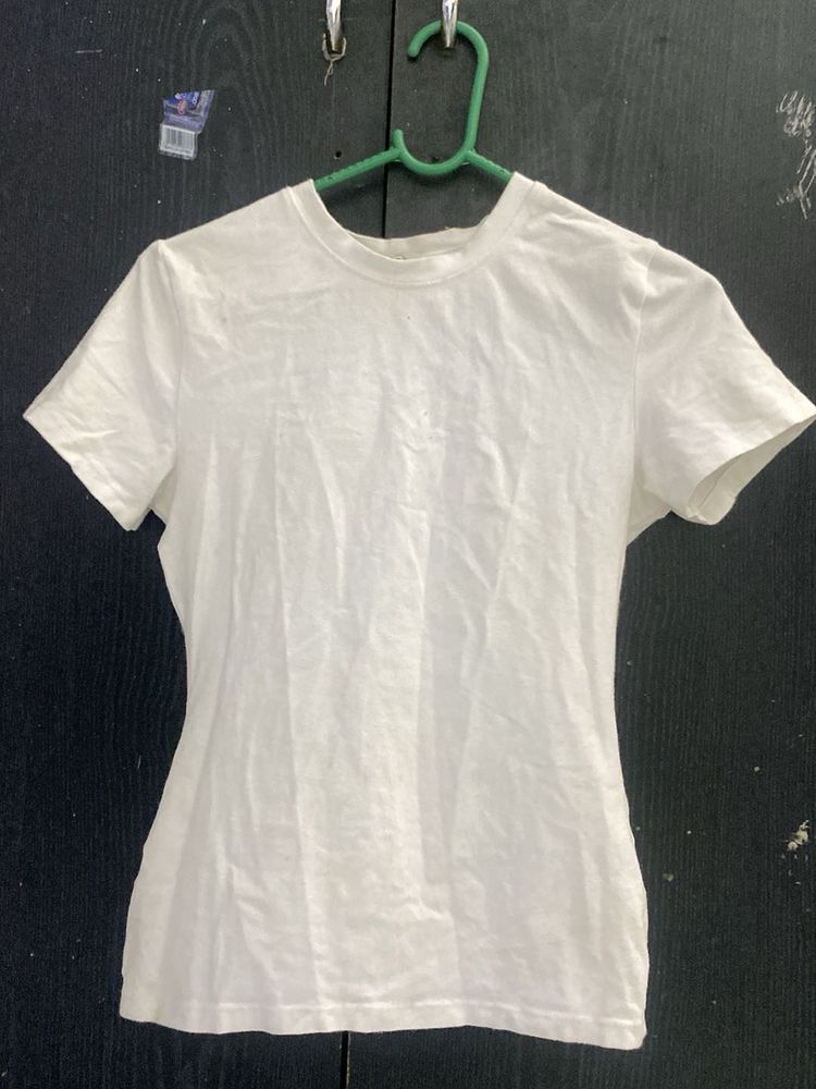 Classic White Crew Neck T-Shirt