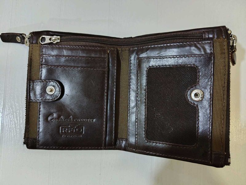 Pure Leather 12 pocket wallet, Men's / Women's