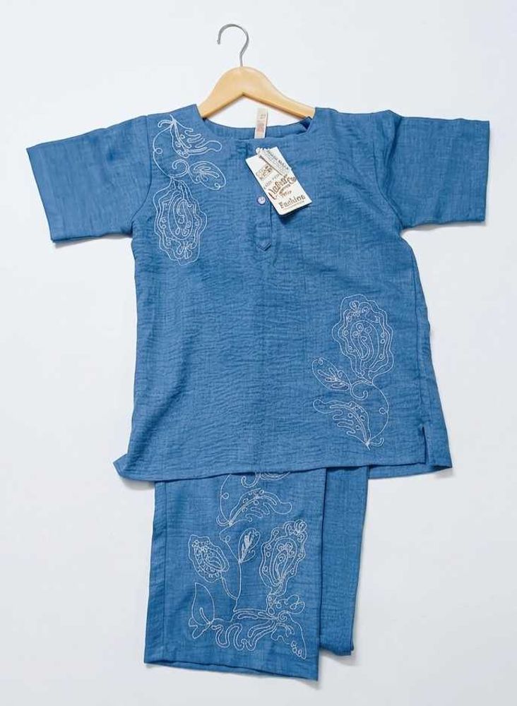 kot sutt Blue Embroidered Kurta and Pant Set