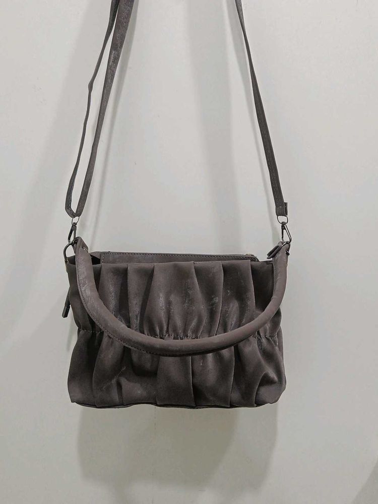 *New*Chic Ruched Shoulder Bag with Chain Accent