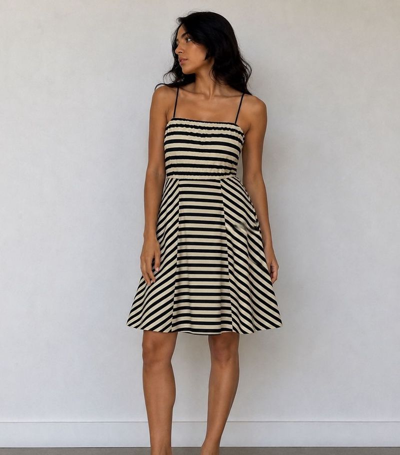 Chic Striped Mini Dress