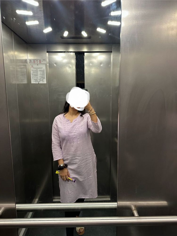 Elegant Lavender Embroidered Kurta