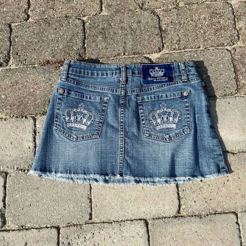 Victoria Beckam embellished Denim Skirt