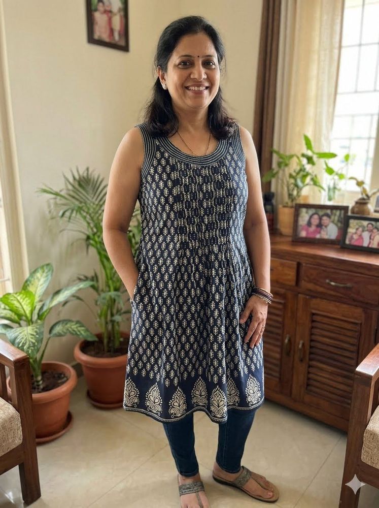 Stylish Sleeveless Printed Kurta