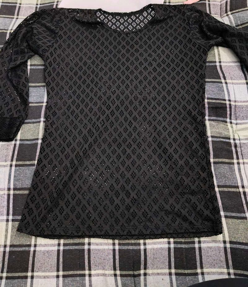 Sheer Black Long Sleeve Top