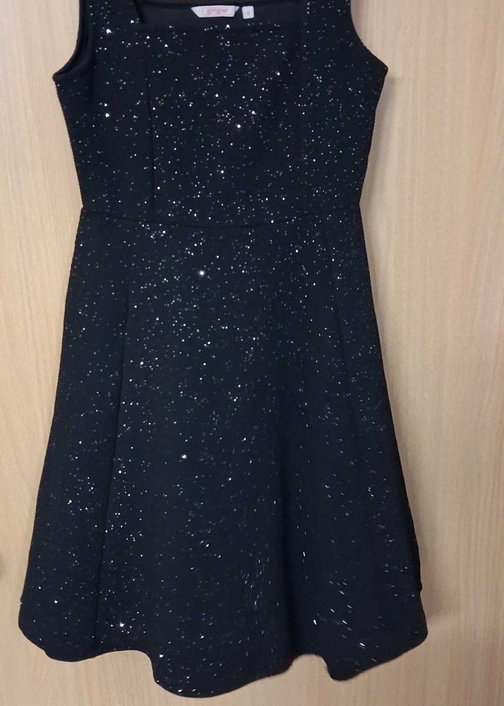 Sparkly Black Fit &amp; Flare Dress