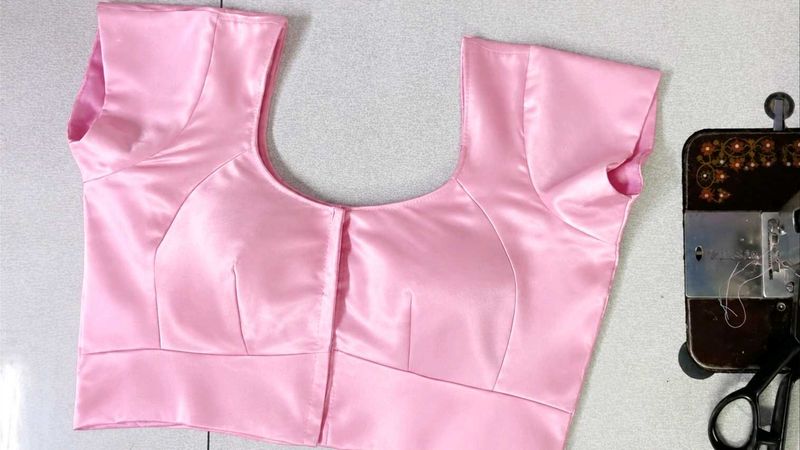 Elegant Pink Satin Blouse