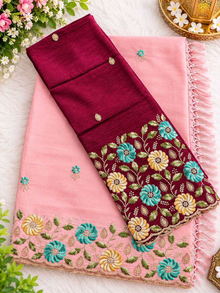 Embroidered Silk Saree