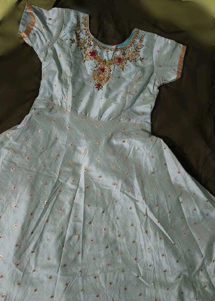 Elegant Light green Embellished Anarkali Dress