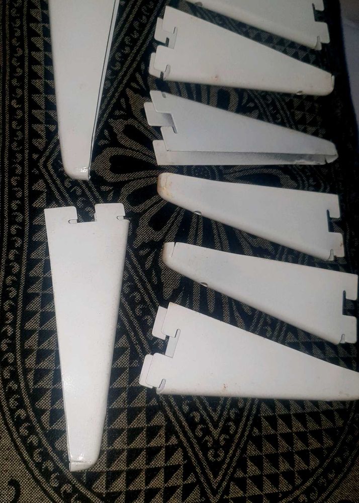 White Metal Shelf Brackets pack of combo sets 8