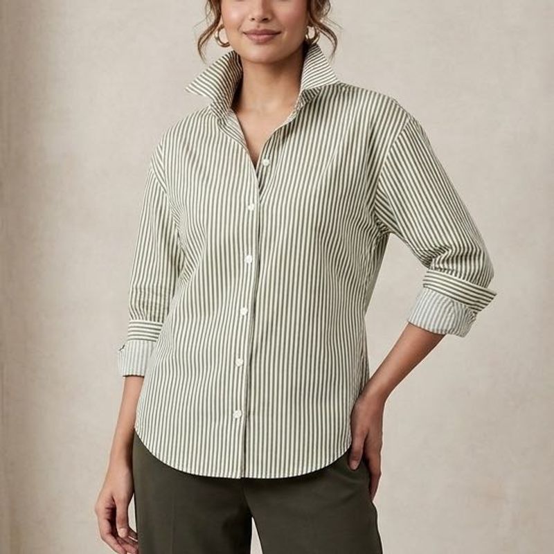 Striped Button-Up Shirt