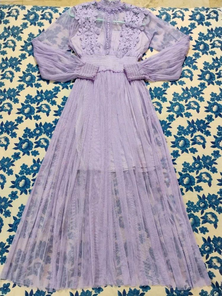 Lavender Floral Maxi Dress
