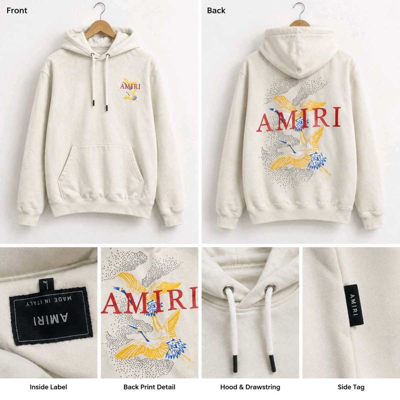 AMIRI Cream Crane Hoodie