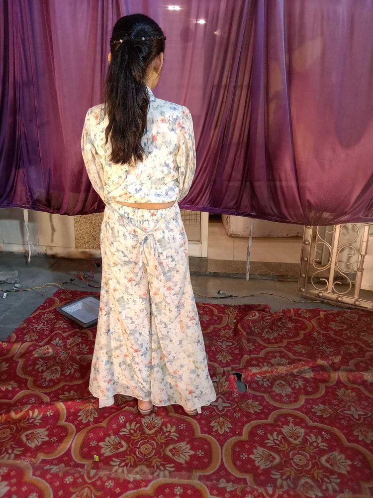 Floral Print Palazzo Suit
