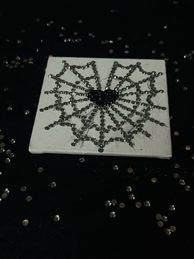 Sparkling Spider Web bedazzled Decor