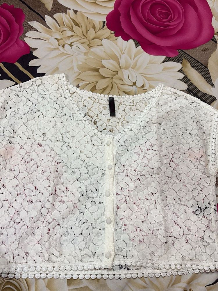 Elegant White Lace Blouse
