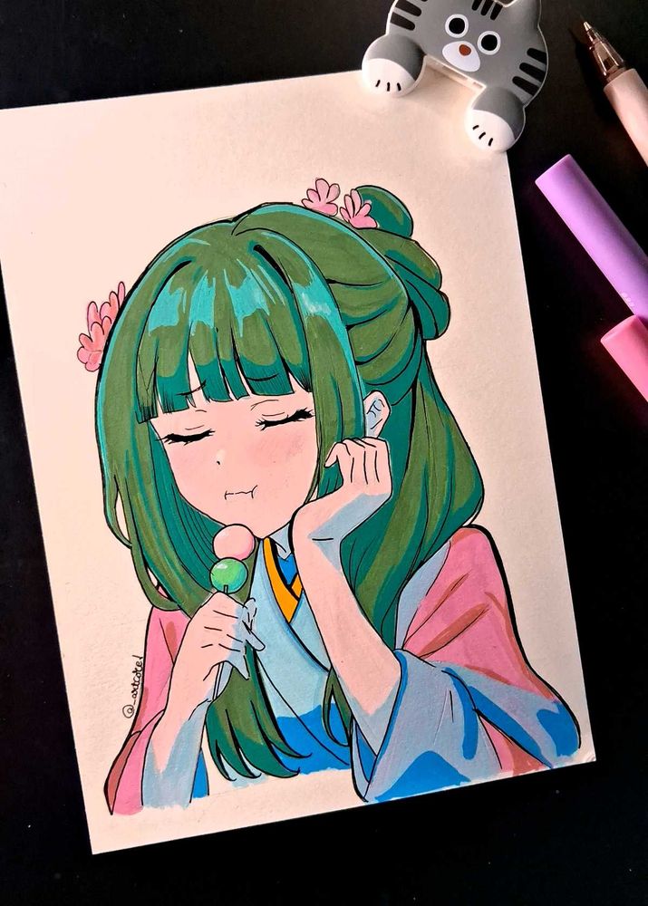 original MaoMao acrylic artwork