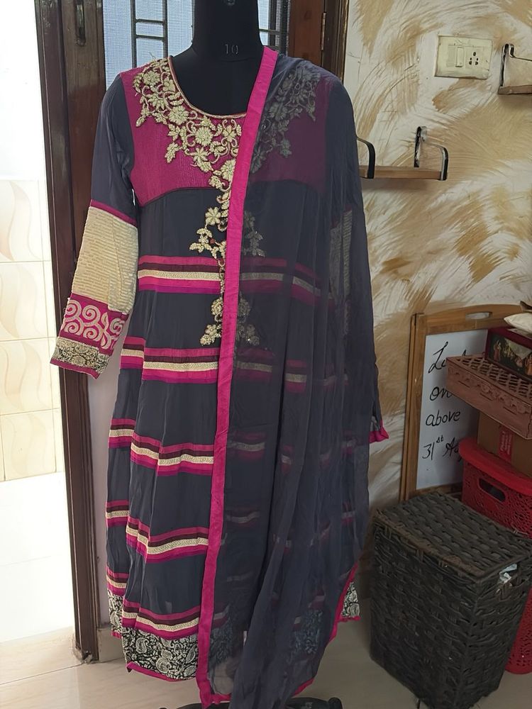 Anarkali Embroidered Kurta With Dupatta
