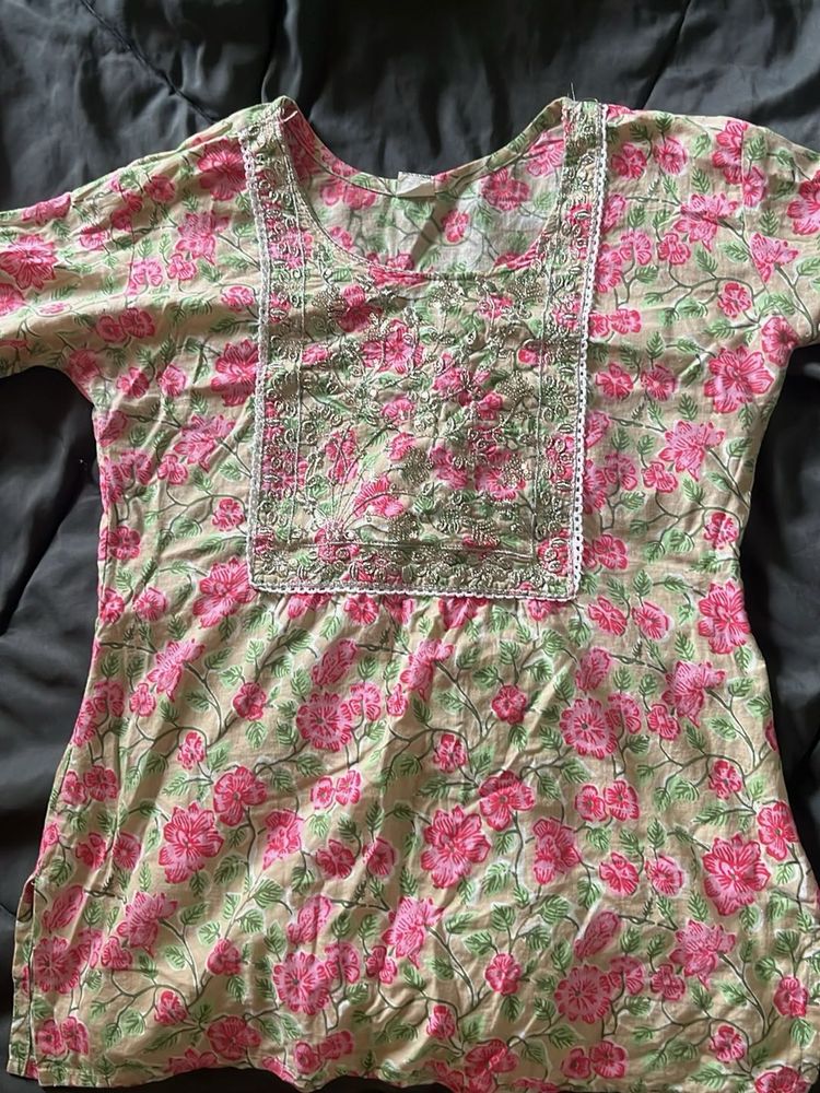 Floral Print Kurta