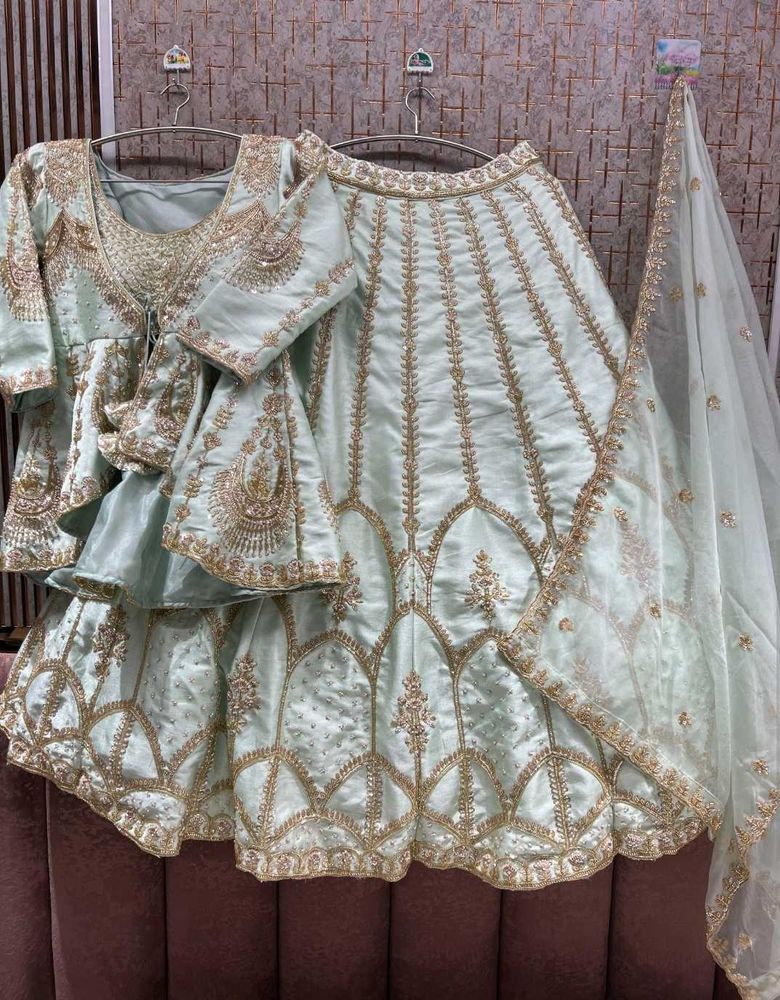 Exquisite Mint Green Lehenga Choli Set