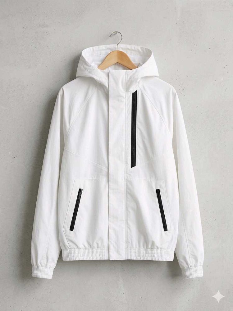 Men's White Hooded Jacket