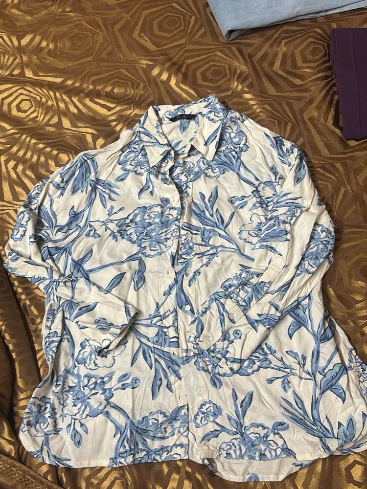 DNMX Floral Print Button-Down Shirt