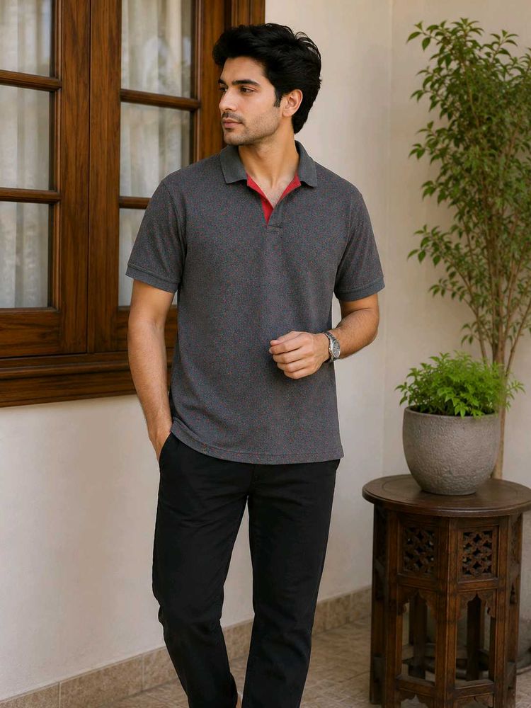 Men's Patterned Polo Shirt