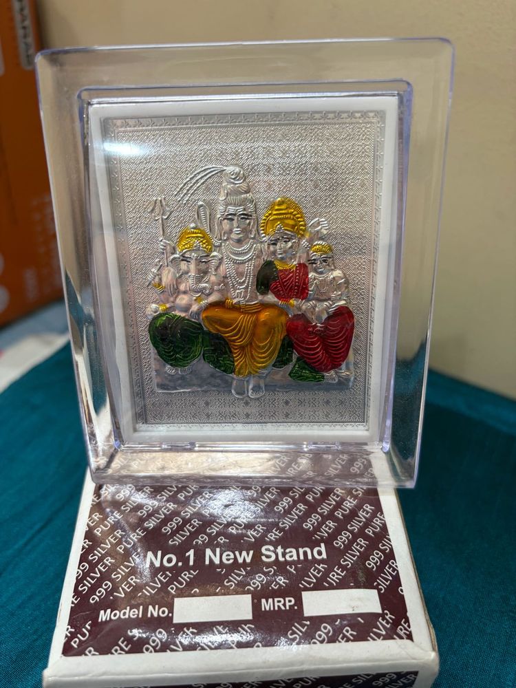 Lord Shiva Family Silver Idol - New