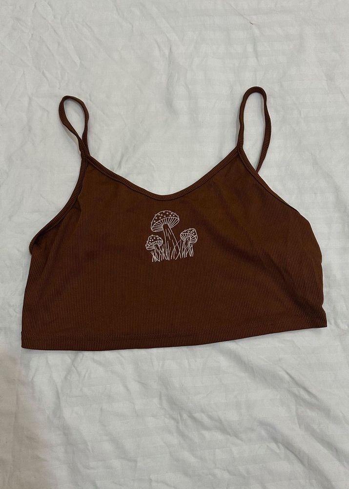 Brown Mushroom Camisole Top