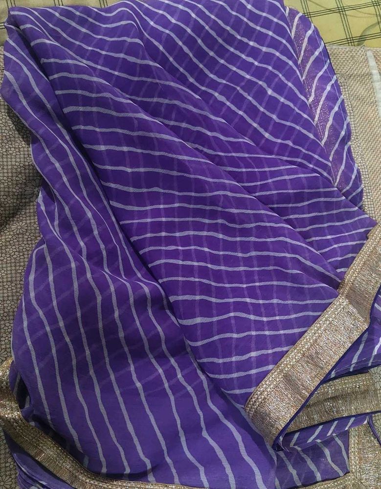 Purple LEHERIYA Saree
