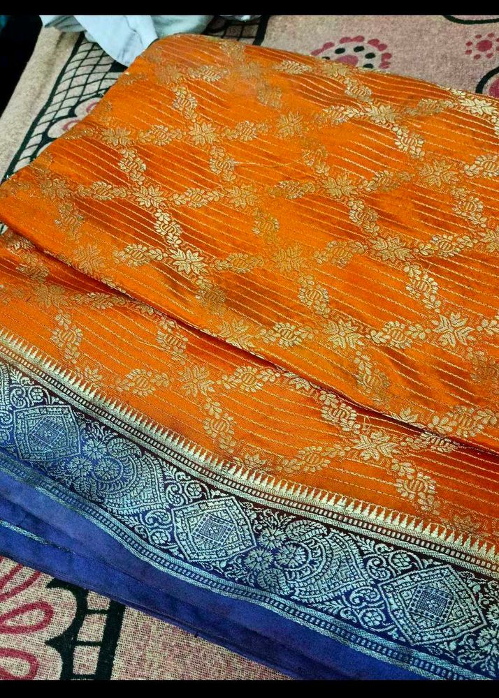 orange and yellow sarees
