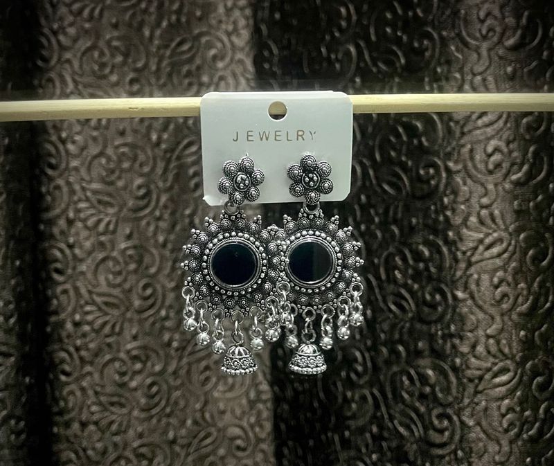 3 pair Silver Tone Drop Earrings