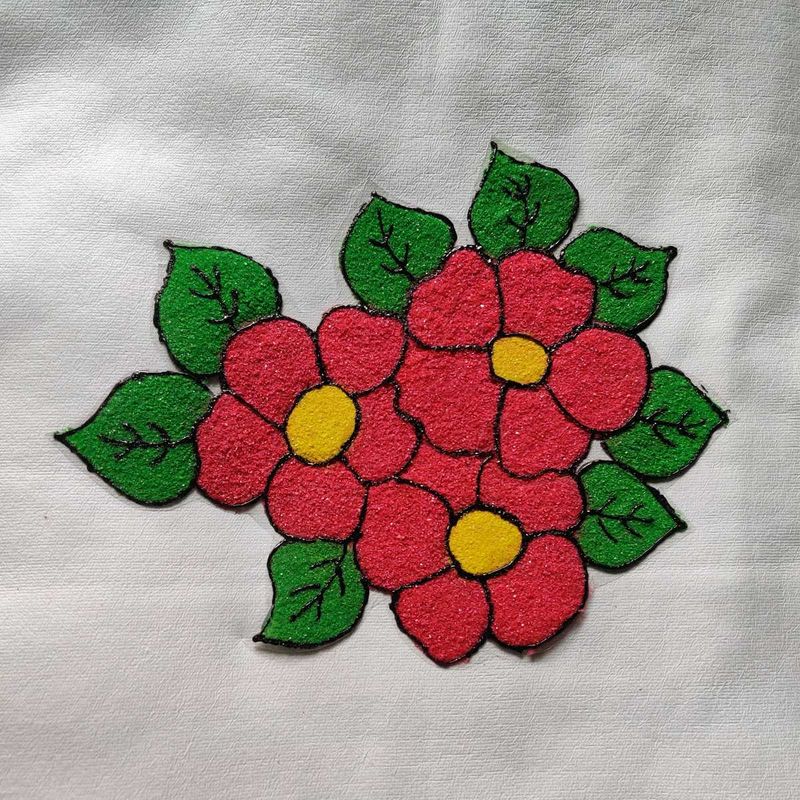 Readymade Rangoli Patches 3 flower design
